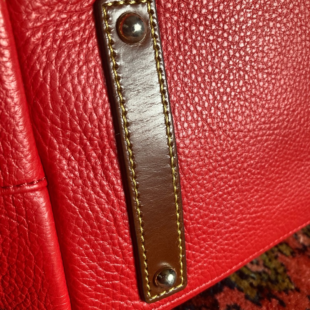 Dooney & Bourke Red Leather Tote Bag - Picture 8 of 12